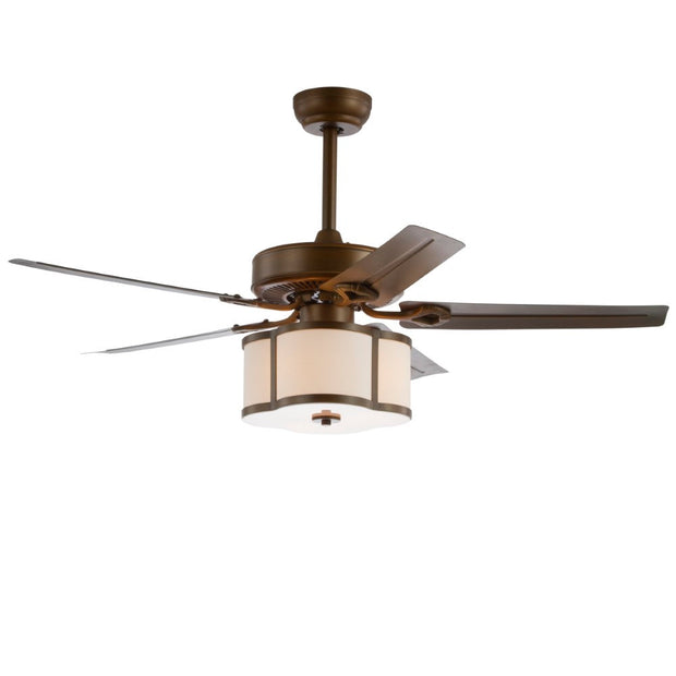 Guadeloupe 52" 3-Light Metal/Wood LED Ceiling Fan With Remote