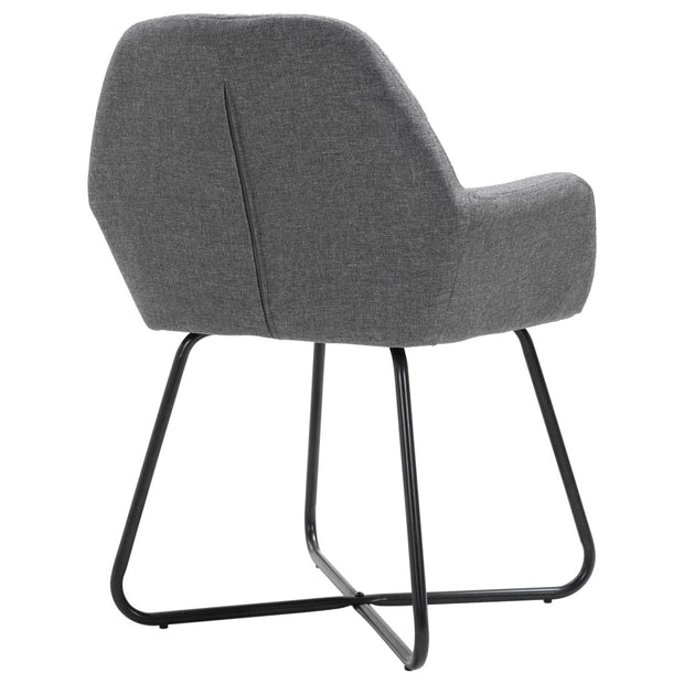 Set of 2 Dining Chairs in Dark Gray Fabric