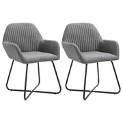 Set of 2 Dining Chairs in Dark Gray Fabric