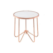 Emerald Glass And Rose Gold End Table
