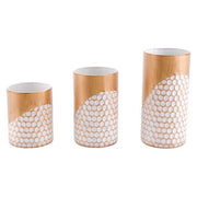 Jade 3 Pcs Gold Candle Holders