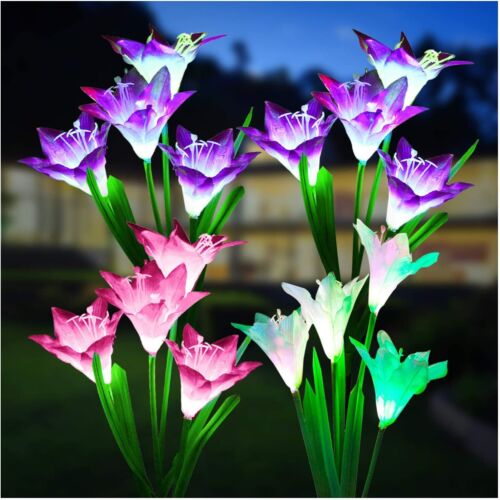 Solar Garden Lily Flower Lights
