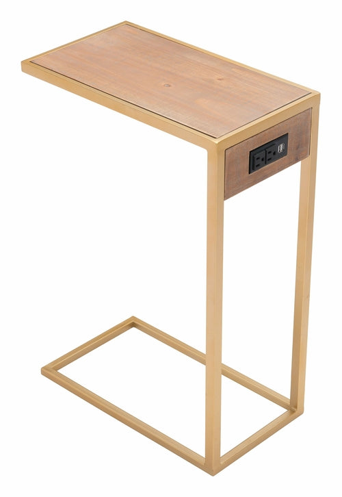 Contemporary Gold Finish Side Table