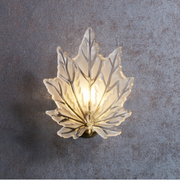 Maple leaf glass wall lamp