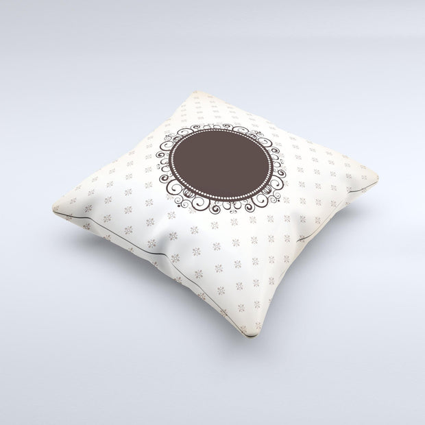 Subtle Tan Elegant Black Design Ink-Fuzed Decorative Throw Pillow