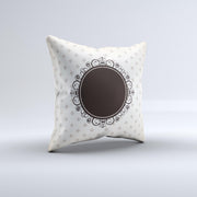 Subtle Tan Elegant Black Design Ink-Fuzed Decorative Throw Pillow