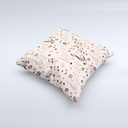 Music Note Tan Pattern Pillow