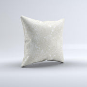 White Vintage Floral Throw Pillow