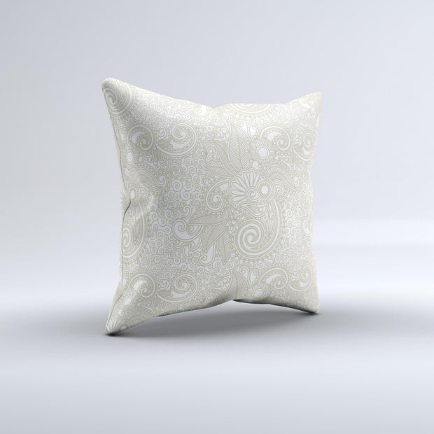 White Vintage Floral Throw Pillow