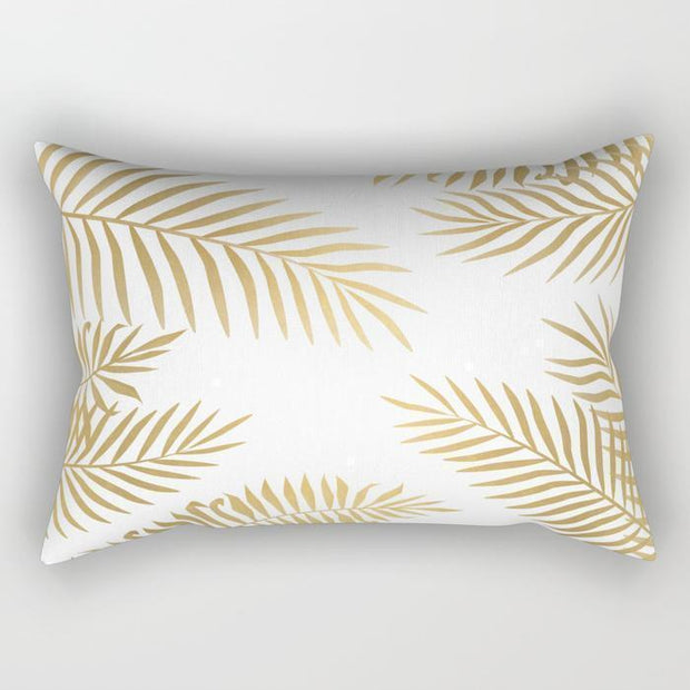 Golden Leaf Rectangle Pillow