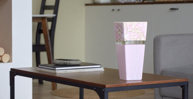 Glass Vase | Trapeze vase | Art Decorated Glass Vase for flowers |