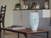 Milo Glass Vase Glass Vase for Flowers | Painted Art Glass Oval Vase |