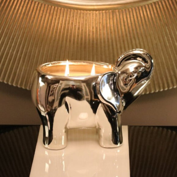 Silver Elephant Candle