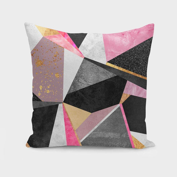 Geometry  Pink Cushion/Pillow